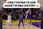 詹姆斯&rarr;布朗尼 NBA历史首次父亲给儿子的助攻！詹姆斯自豪转发